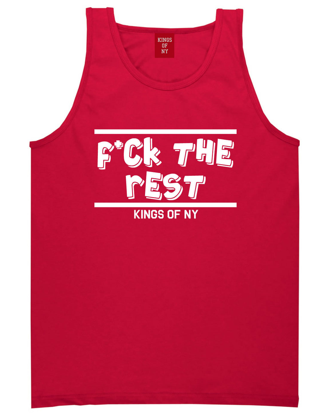 Fck The Rest Middle Finger Tank Top in Red