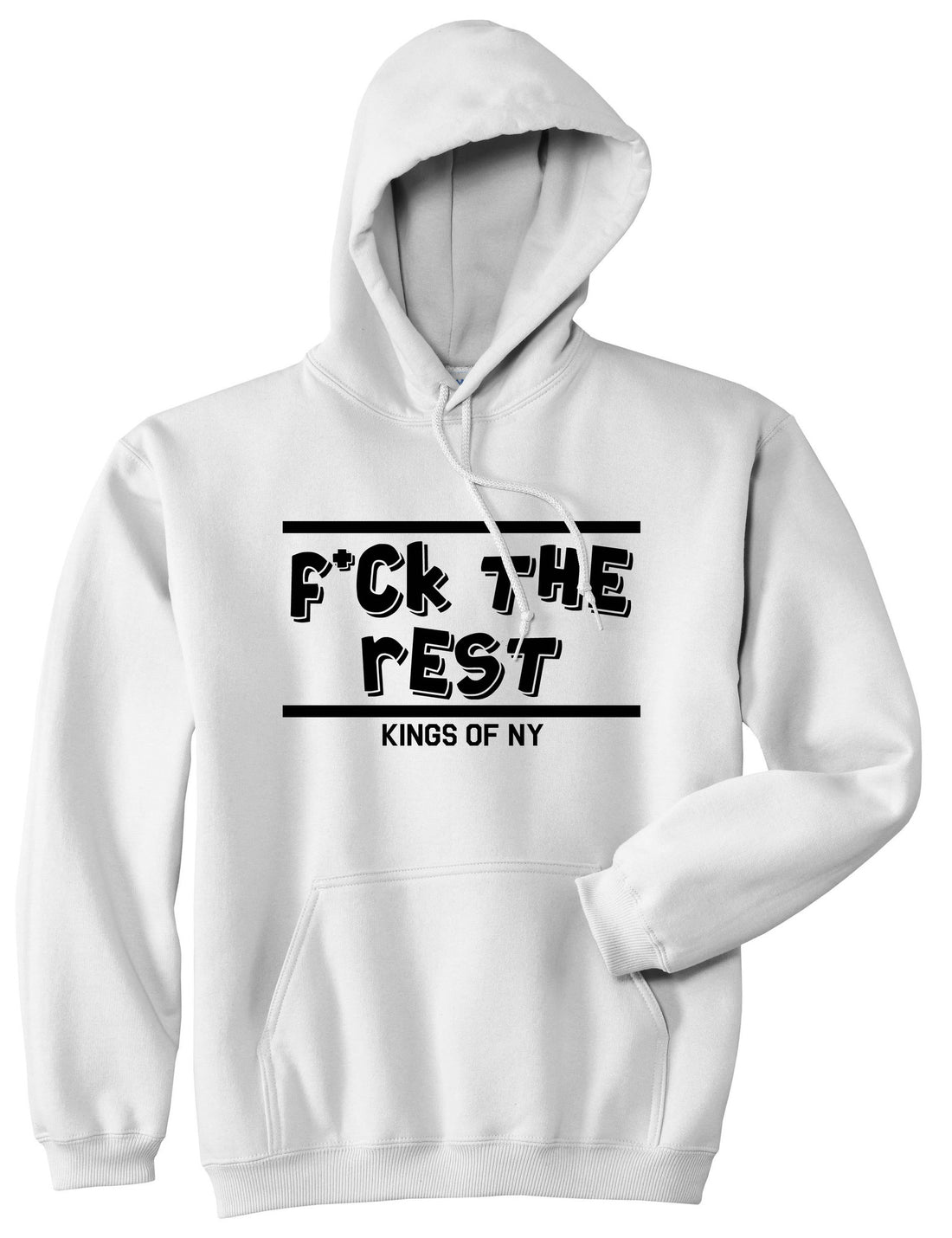 Fck The Rest Middle Finger Pullover Hoodie Hoody in White