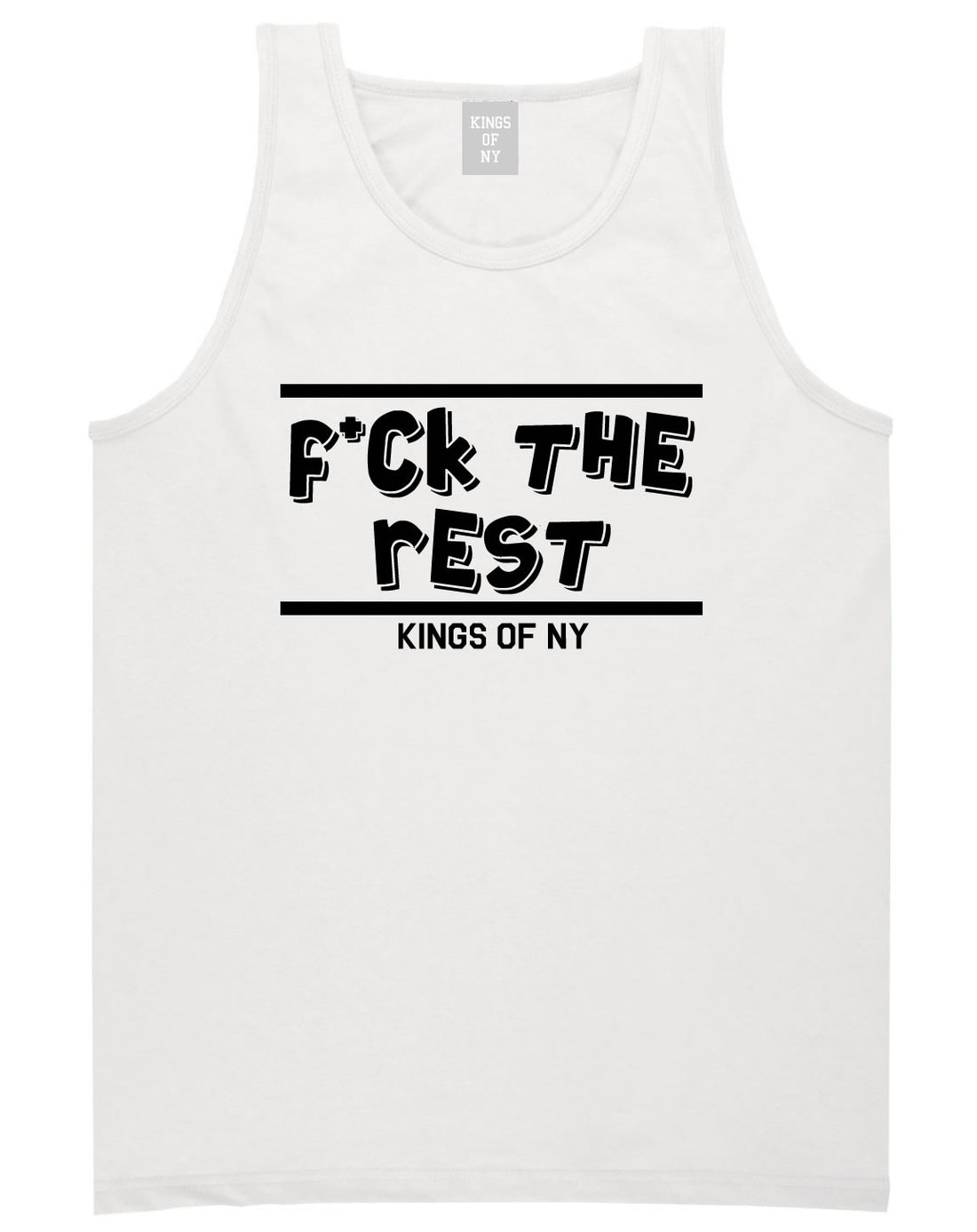 Fck The Rest Middle Finger Tank Top in White