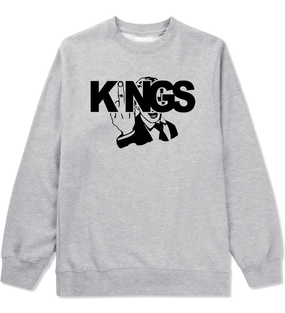 KINGS Middle Finger Crewneck Sweatshirt in Grey