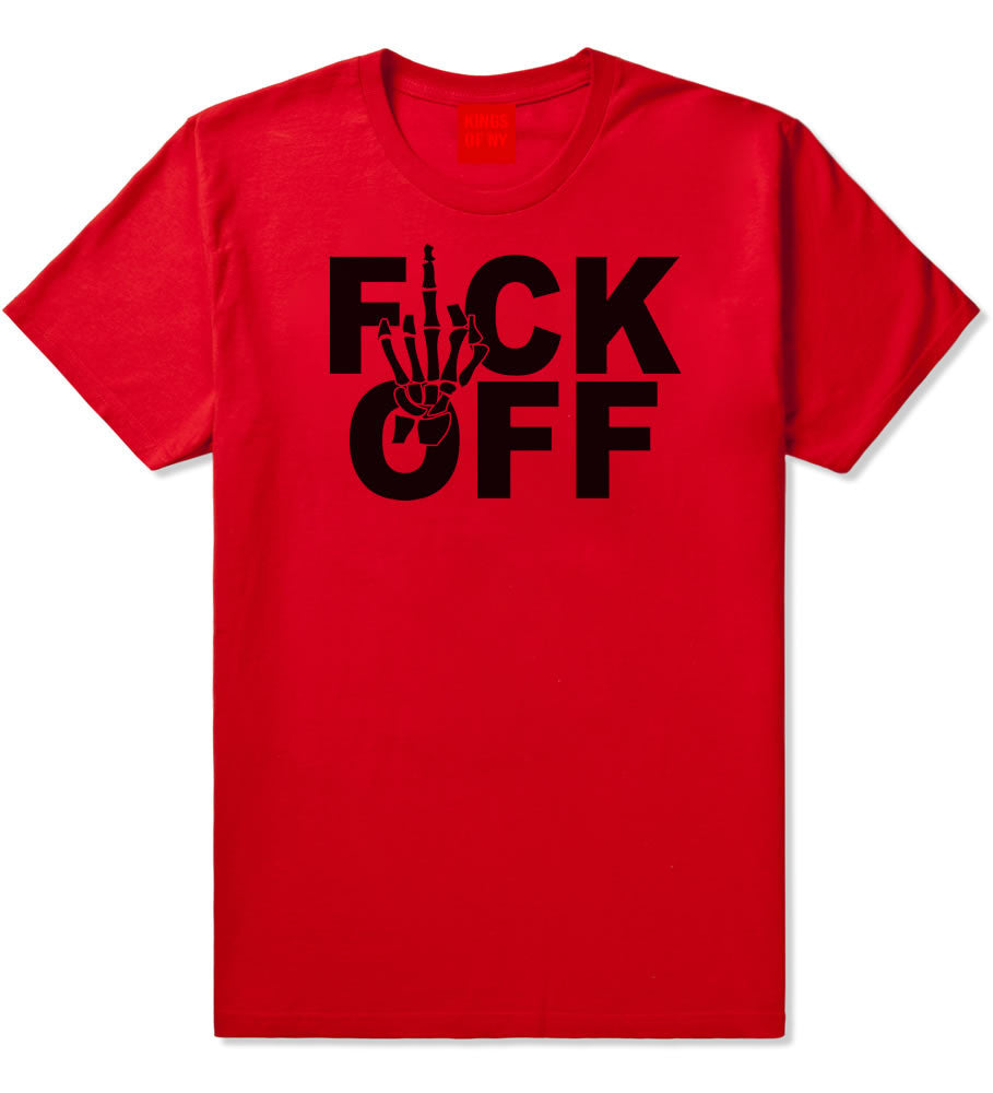 FCK OFF Skeleton Hand Boys Kids T-Shirt in Red by Kings Of NY