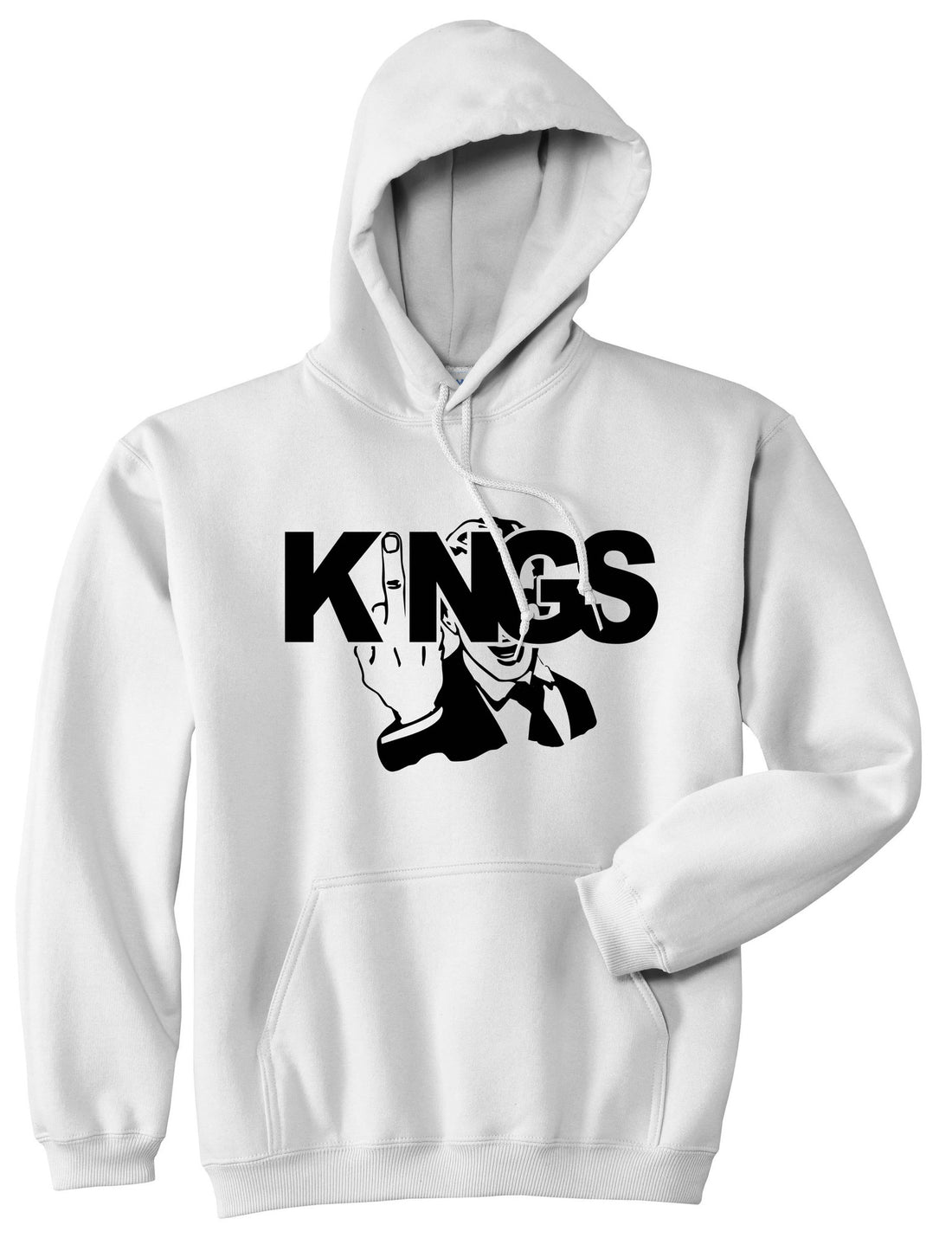 KINGS Middle Finger Pullover Hoodie Hoody in White