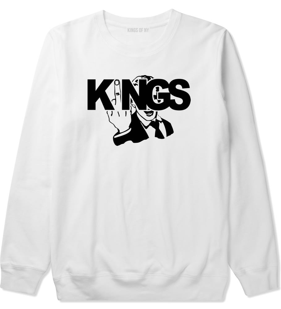 KINGS Middle Finger Crewneck Sweatshirt in White