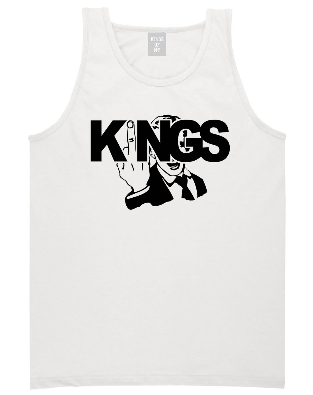 KINGS Middle Finger Tank Top in White