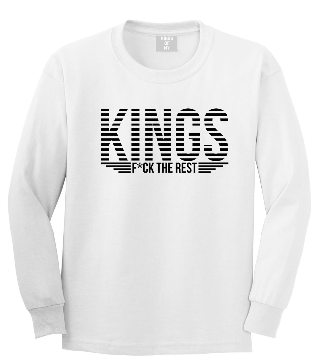 Kings Of NY New York Logo F the Rest Long Sleeve T-Shirt in White