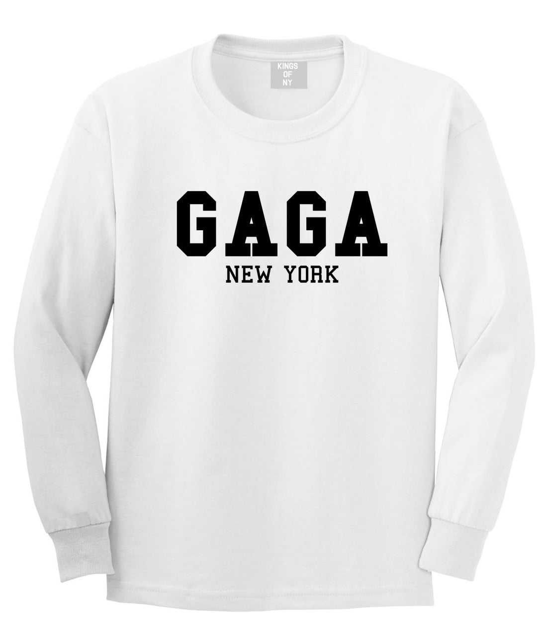 Gaga New York Long Sleeve T-Shirt in White by Kings Of NY