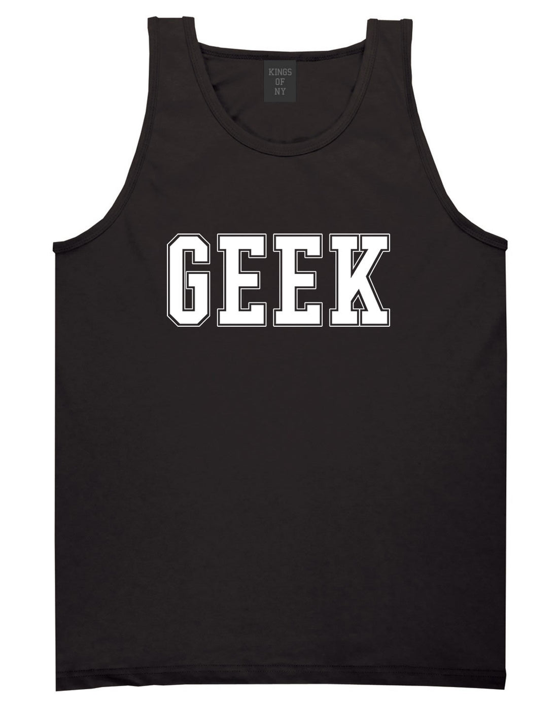 Geek College Style Tank Top in Black By Kings Of NY