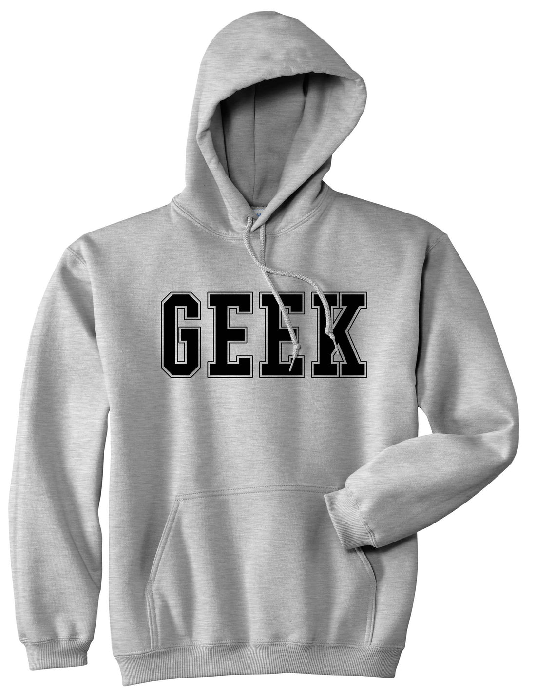 Geek College Style Boys Kids Pullover Hoodie Hoody in Grey By Kings Of NY