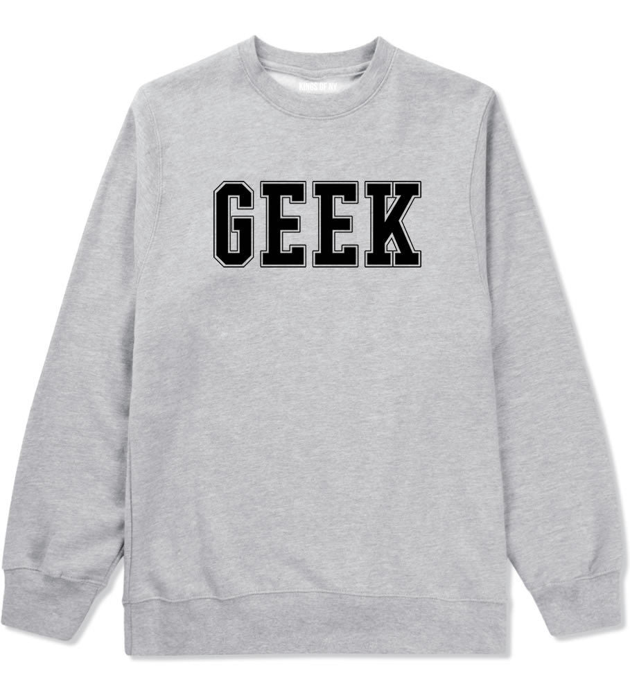 Geek College Style Boys Kids Crewneck Sweatshirt in Grey By Kings Of NY