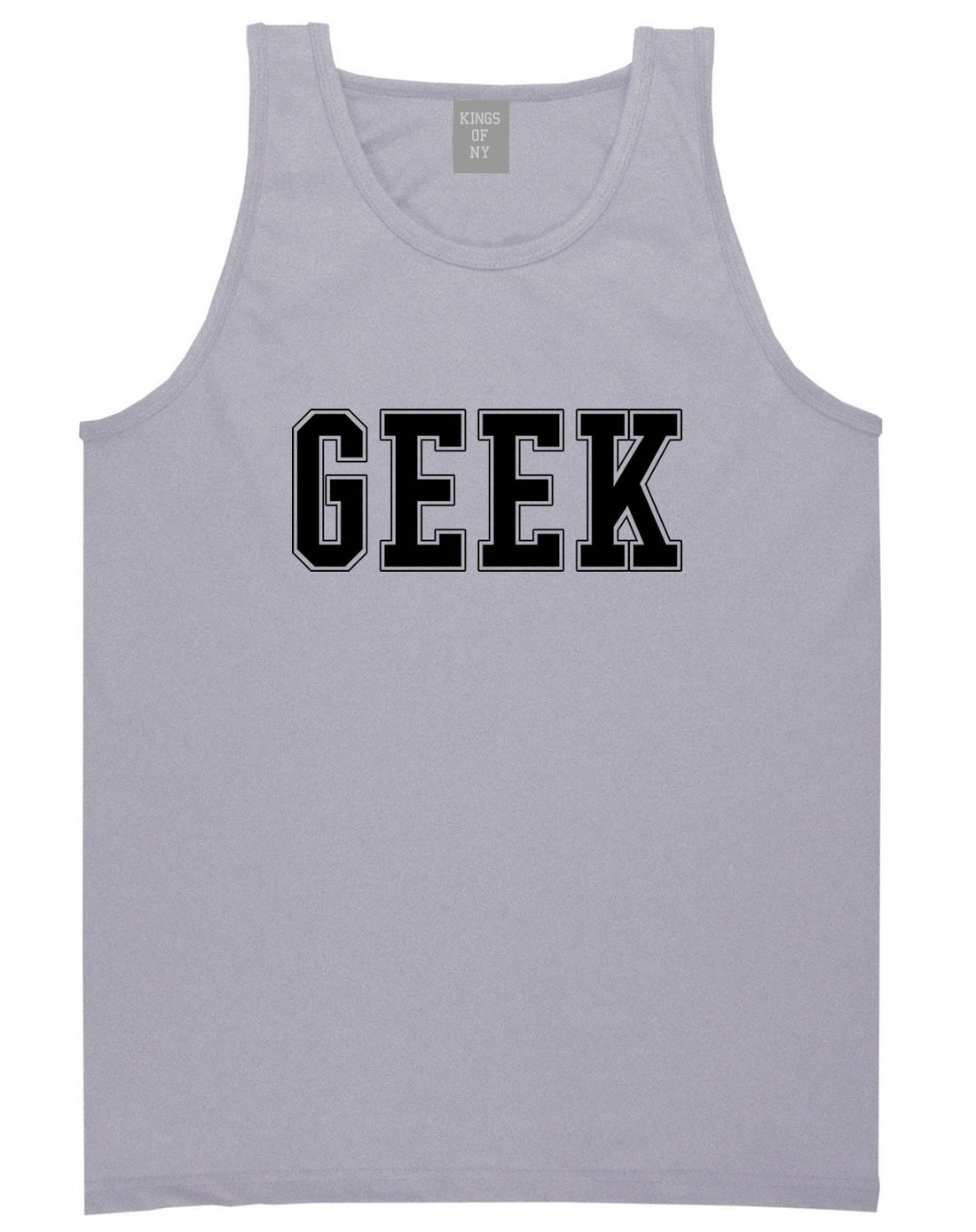 Geek College Style Tank Top in Grey By Kings Of NY