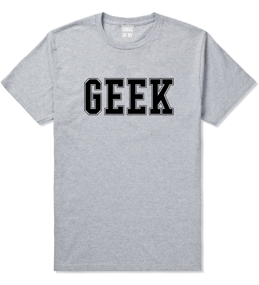Geek College Style T-Shirt in Grey By Kings Of NY