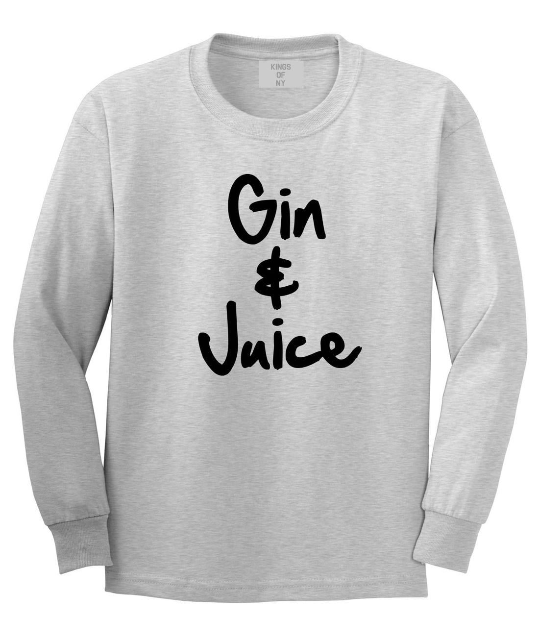 Kings Of NY Gin and Juice Long Sleeve T-Shirt in Grey