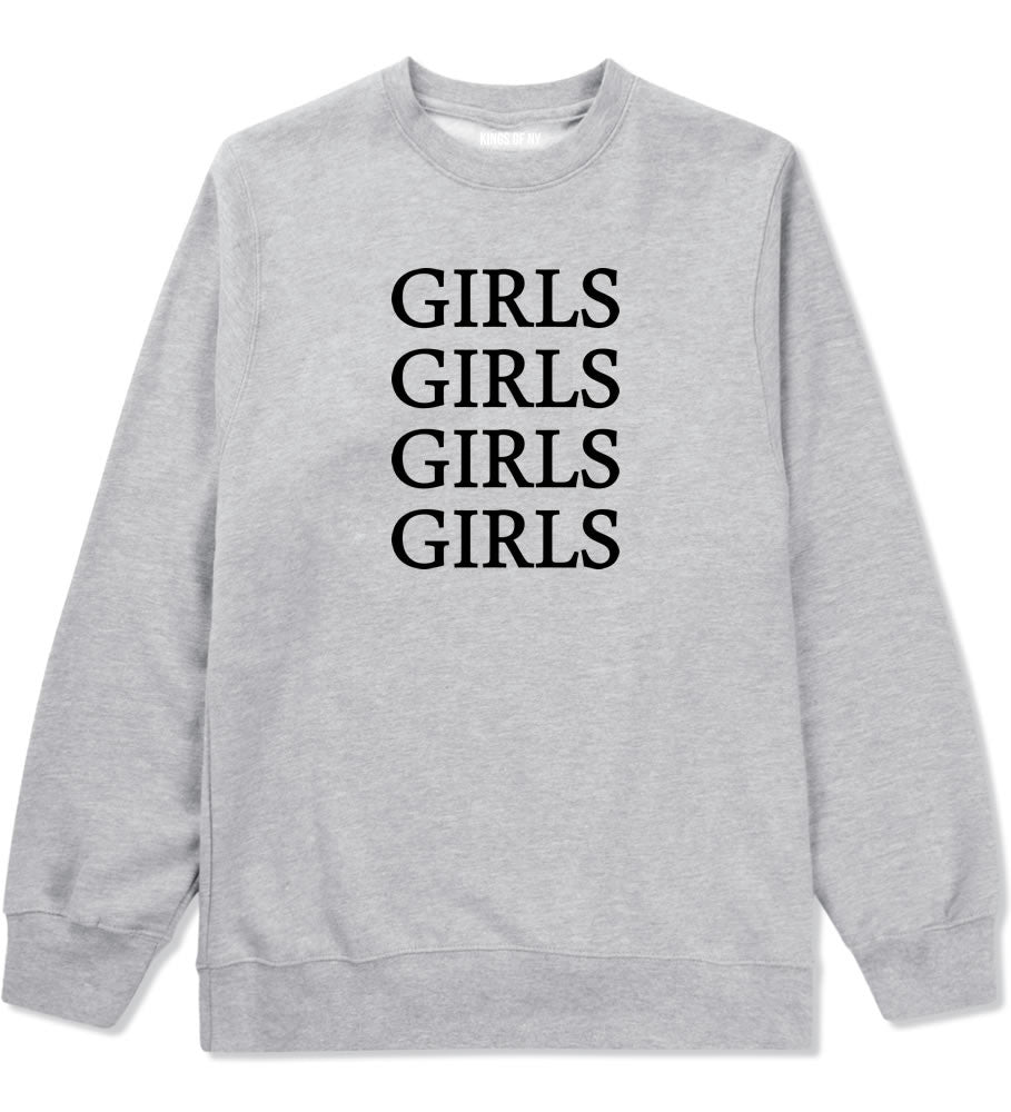 Girls Girls Girls Boys Kids Crewneck Sweatshirt in Grey by Kings Of NY