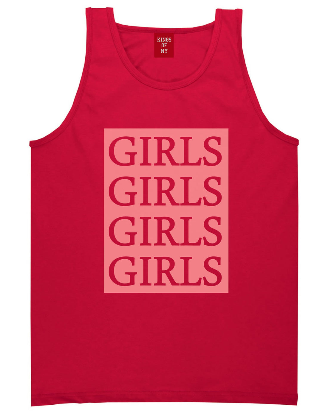 Girls Girls Girls Tank Top in Red by Kings Of NY