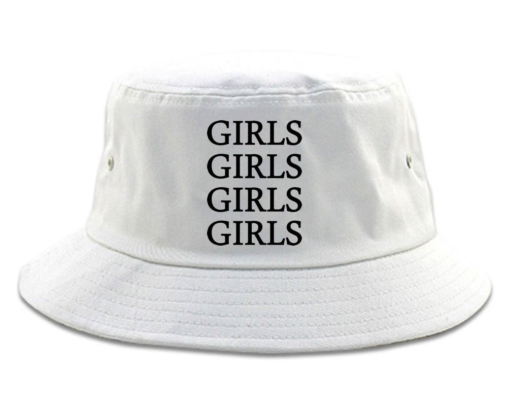 Girls Girls Girls Bucket Hat in White by Kings Of NY