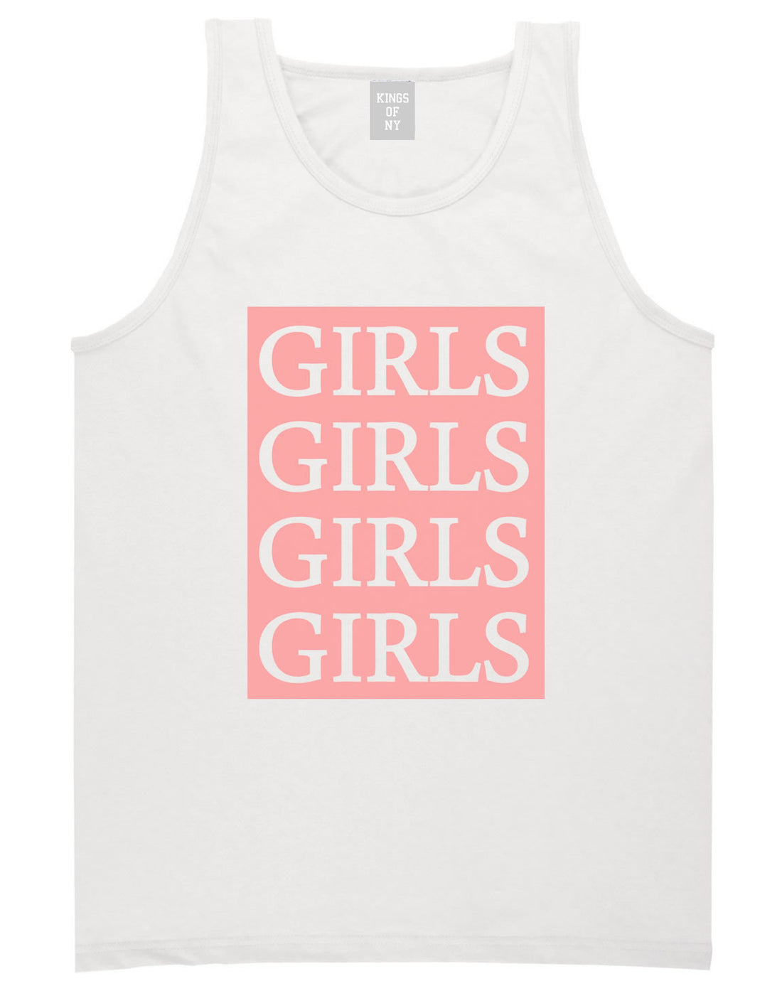 Girls Girls Girls Tank Top in White by Kings Of NY