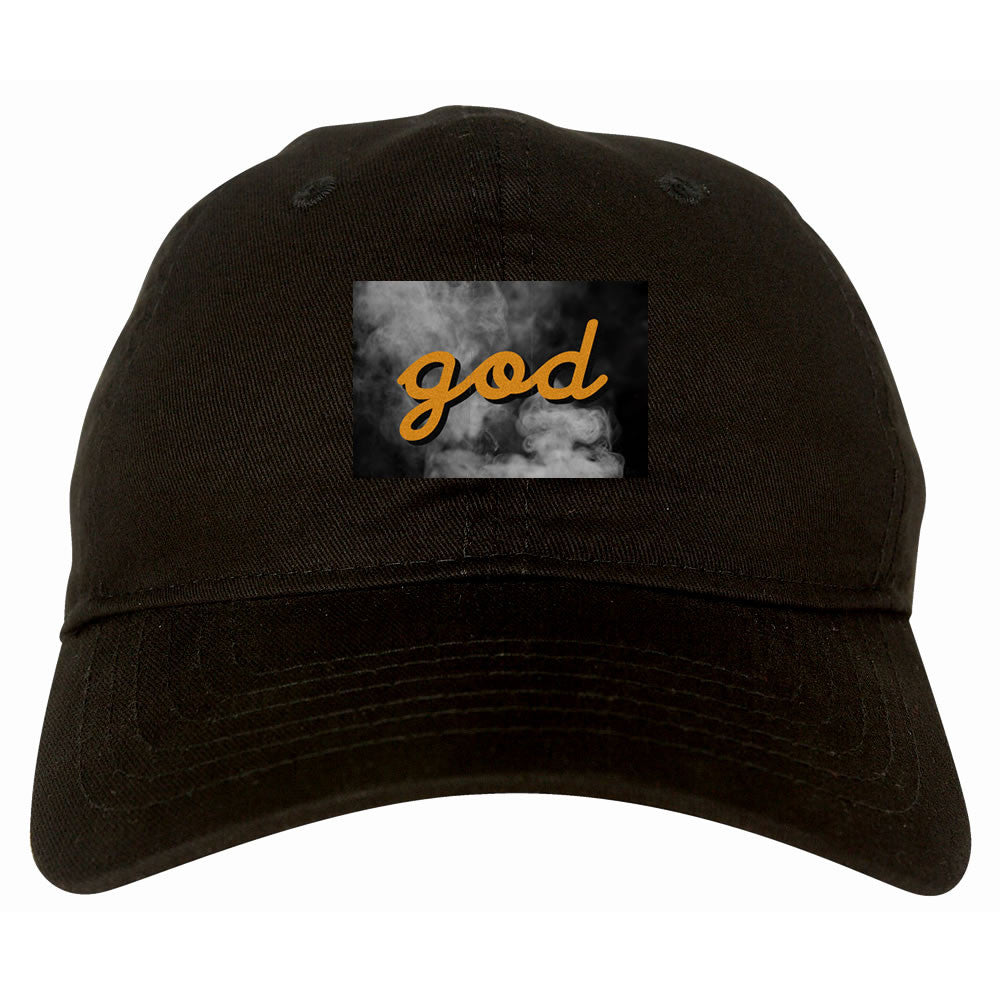 God Up In Smoke Puff Goth Dark Dad Hat in Black By Kings Of NY