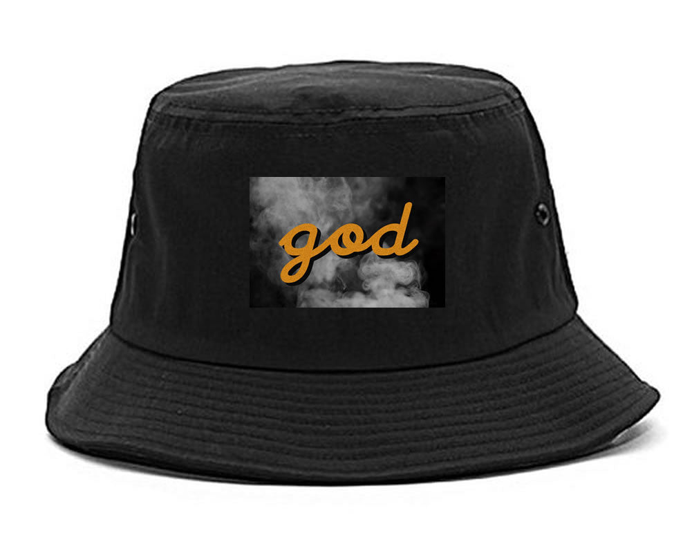 God Up In Smoke Puff Goth Dark Bucket Hat in Black By Kings Of NY