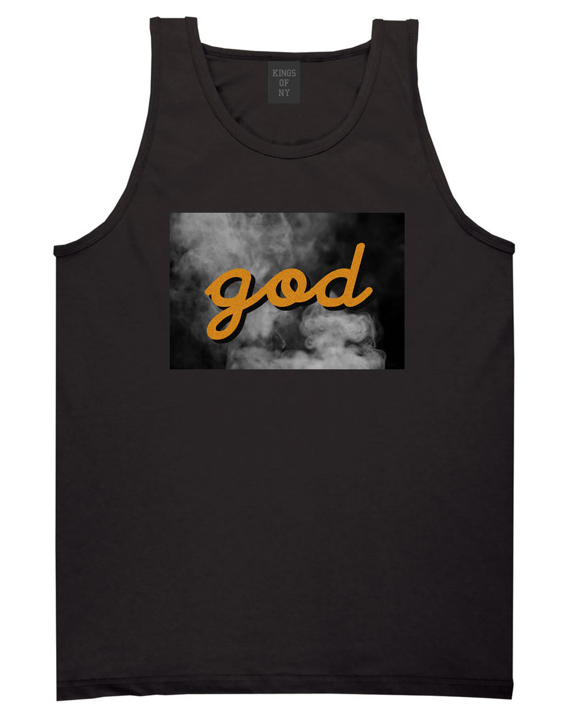 God Up In Smoke Puff Goth Dark Tank Top in Black By Kings Of NY