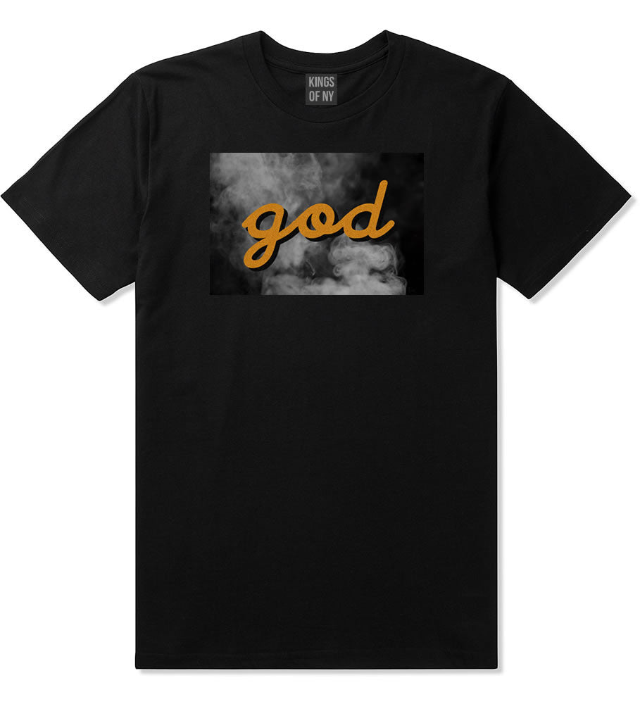 God Up In Smoke Puff Goth Dark T-Shirt in Black By Kings Of NY
