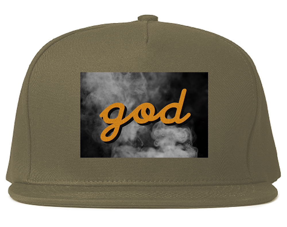 God Up In Smoke Puff Goth Dark Snapback Hat in Grey By Kings Of NY