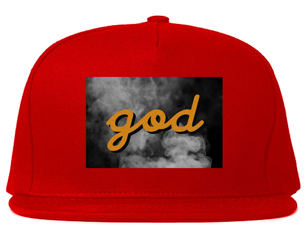 God Up In Smoke Puff Goth Dark Snapback Hat in Red By Kings Of NY