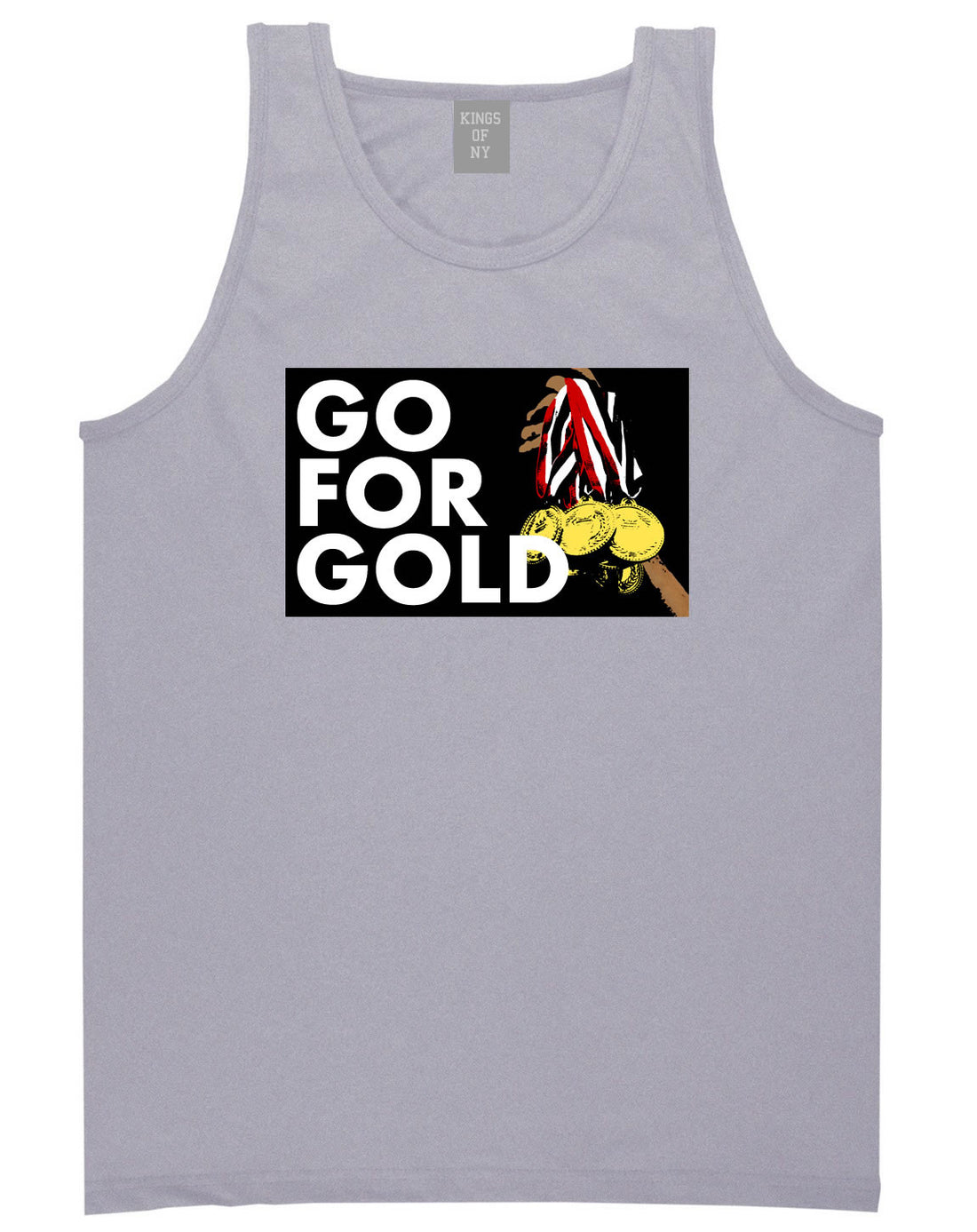 Go For Gold Medals Olympics Tank Top in Grey