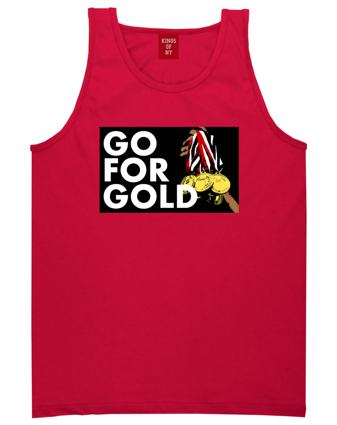 Go For Gold Medals Olympics Tank Top in Red
