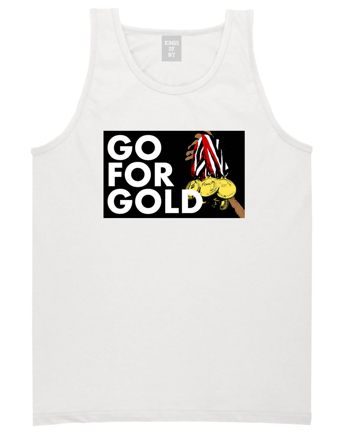 Go For Gold Medals Olympics Tank Top in White