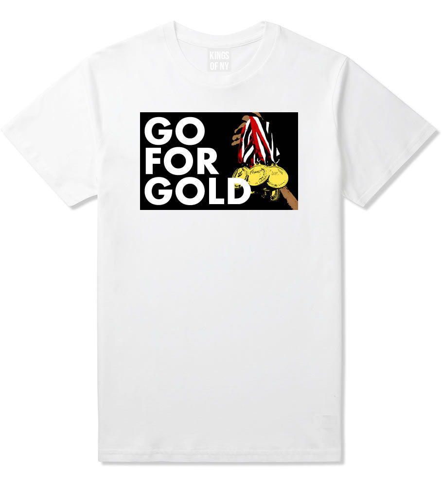 Go For Gold Medals Olympics T-Shirt in White