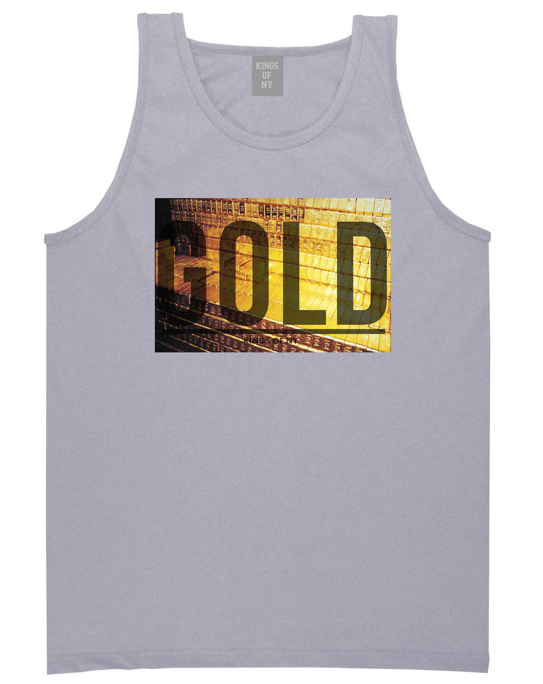 Gold Bricks Money Luxury Bank Cash Tank Top In Grey by Kings Of NY