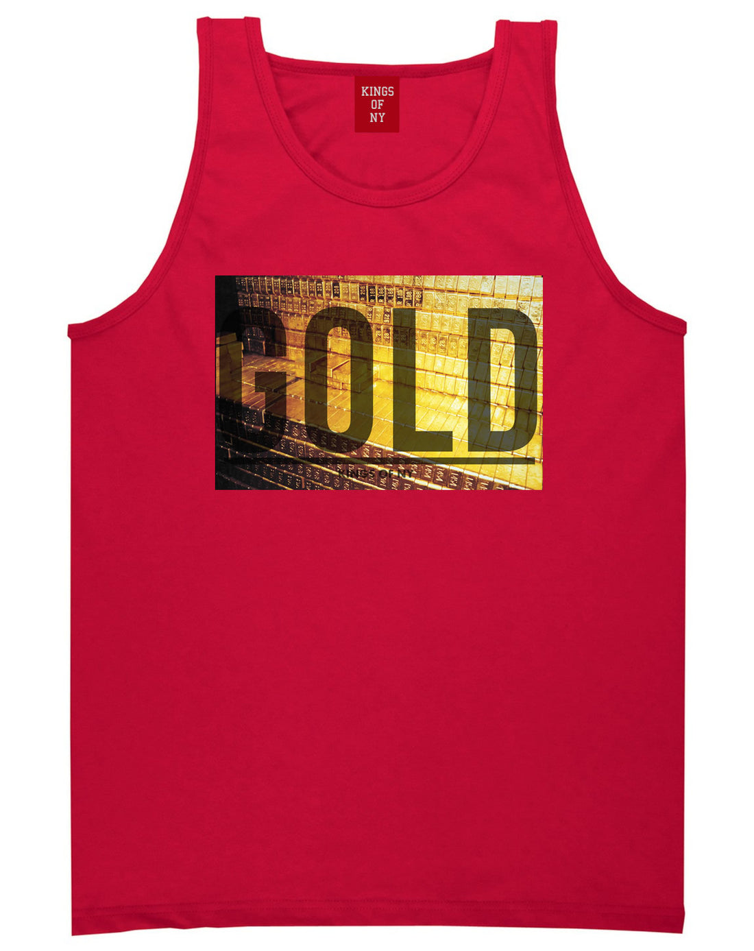 Gold Bricks Money Luxury Bank Cash Tank Top In Red by Kings Of NY