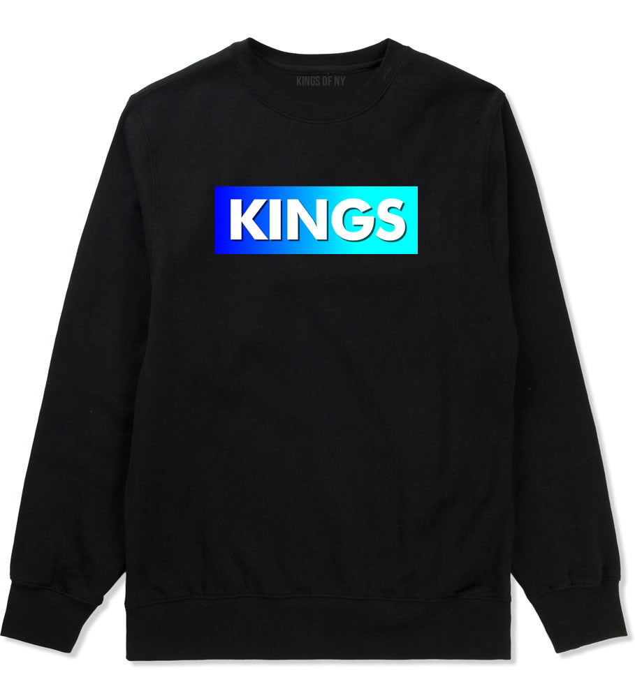 Kings Blue Gradient Boys Kids Crewneck Sweatshirt in Black by Kings Of NY