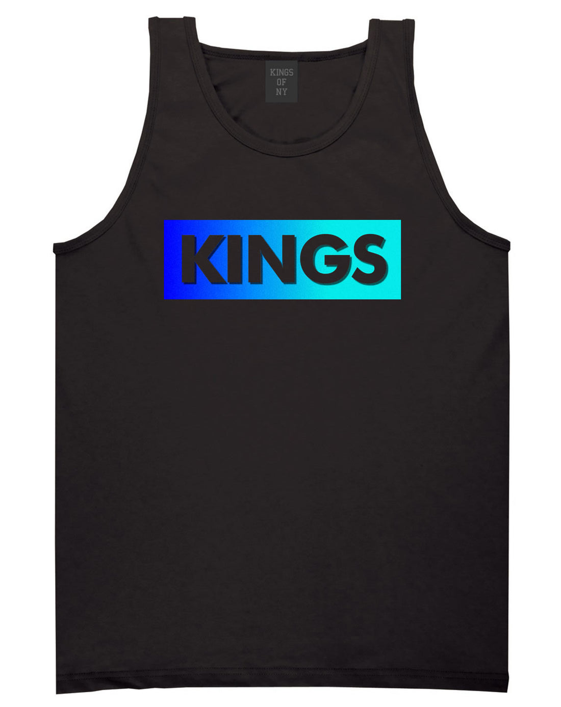 Kings Blue Gradient Tank Top in Black by Kings Of NY