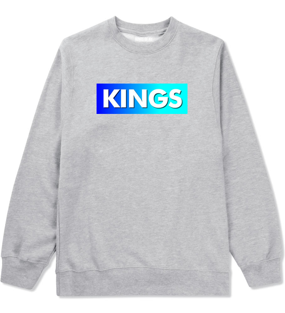 Kings Blue Gradient Crewneck Sweatshirt in Grey by Kings Of NY