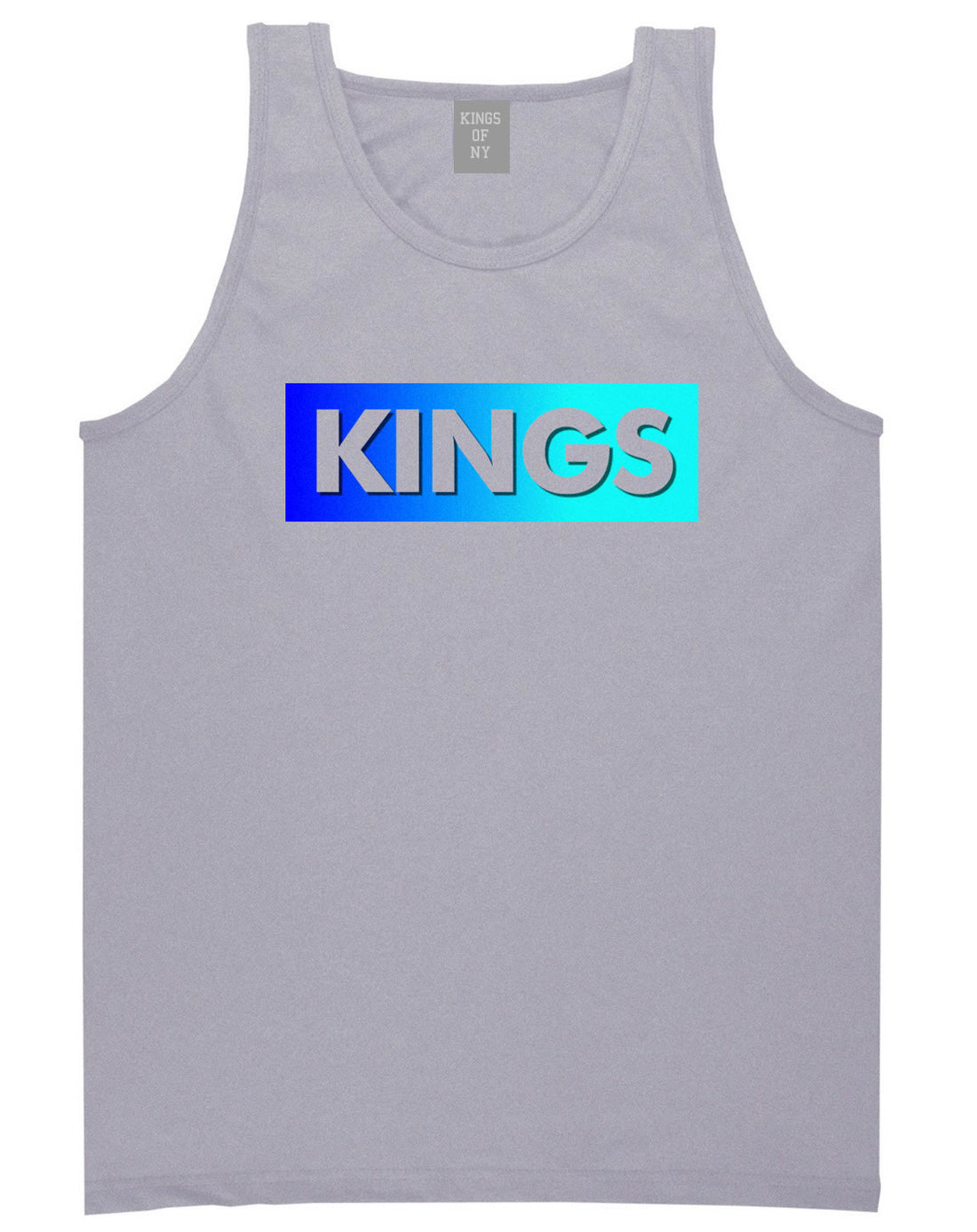 Kings Blue Gradient Tank Top in Grey by Kings Of NY