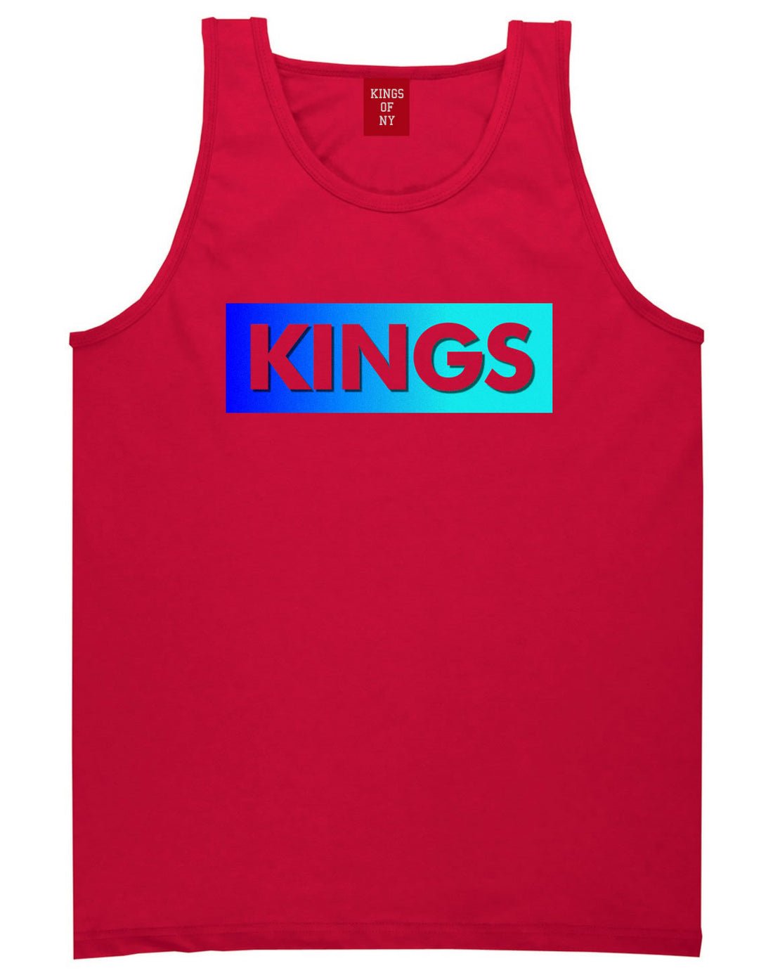 Kings Blue Gradient Tank Top in Red by Kings Of NY