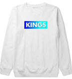 Kings Blue Gradient Crewneck Sweatshirt in White by Kings Of NY