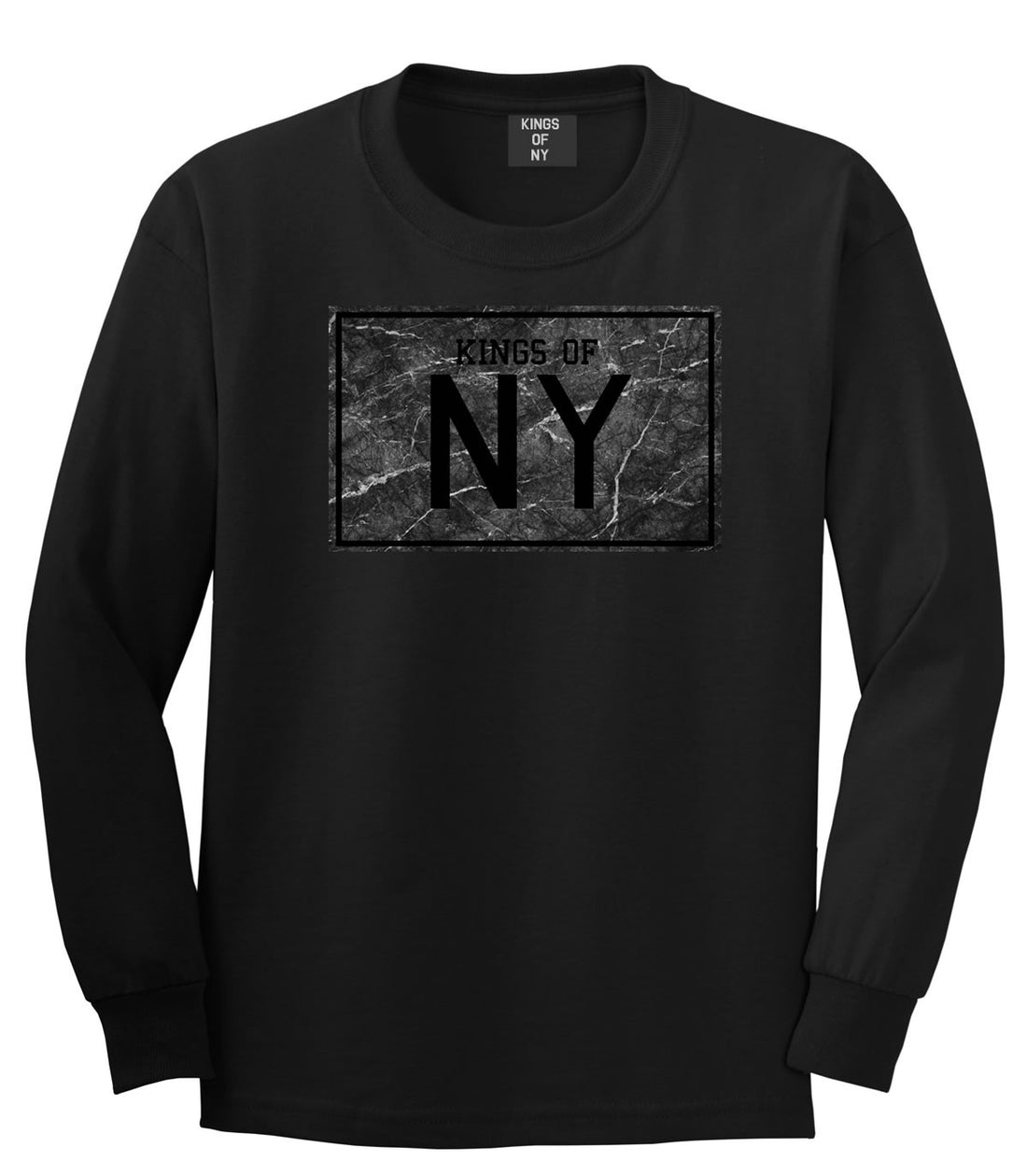 Granite NY Logo Print Long Sleeve T-Shirt in Black by Kings Of NY