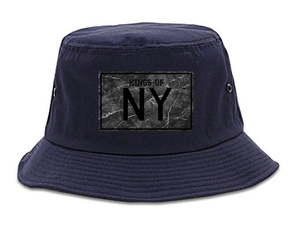 Granite NY Logo Print Bucket Hat in Blue by Kings Of NY
