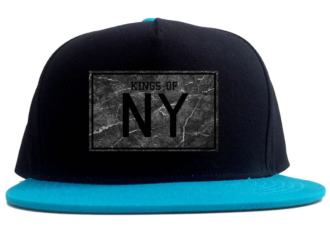Granite NY Logo Print 2 Tone Snapback Hat in Black and Blue by Kings Of NY