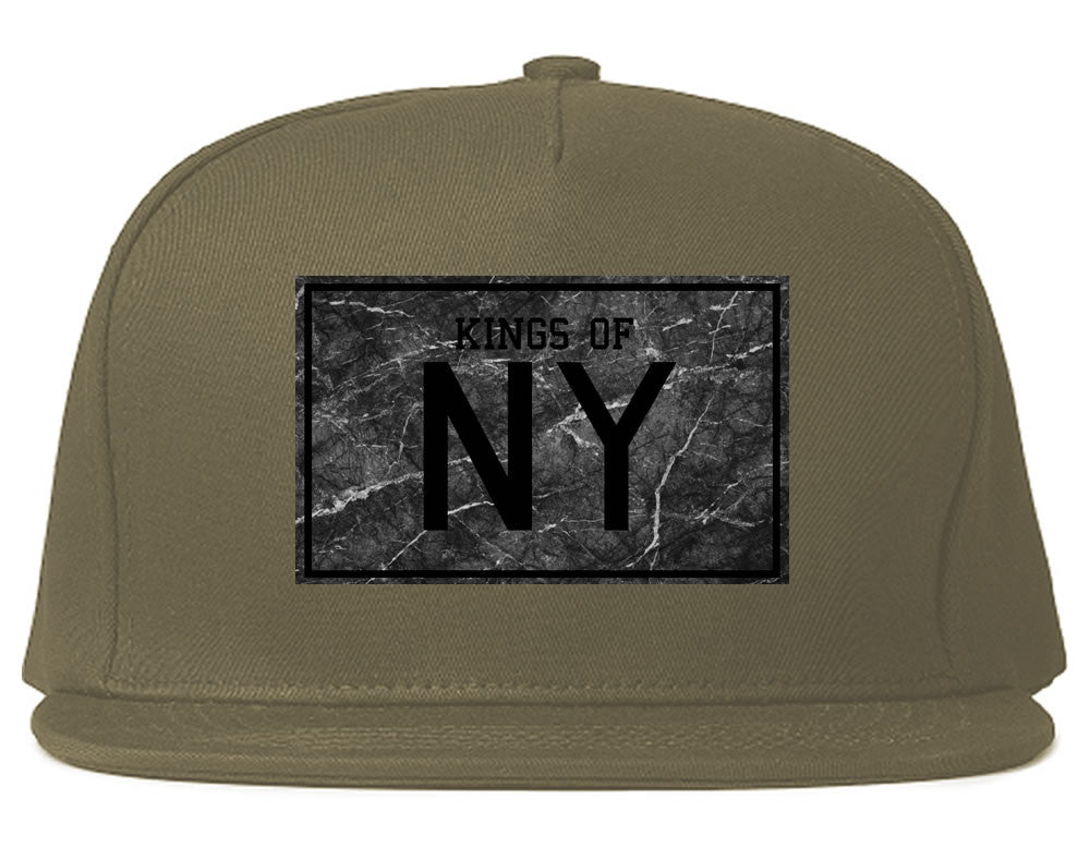 Granite NY Logo Print Snapback Hat in Grey by Kings Of NY