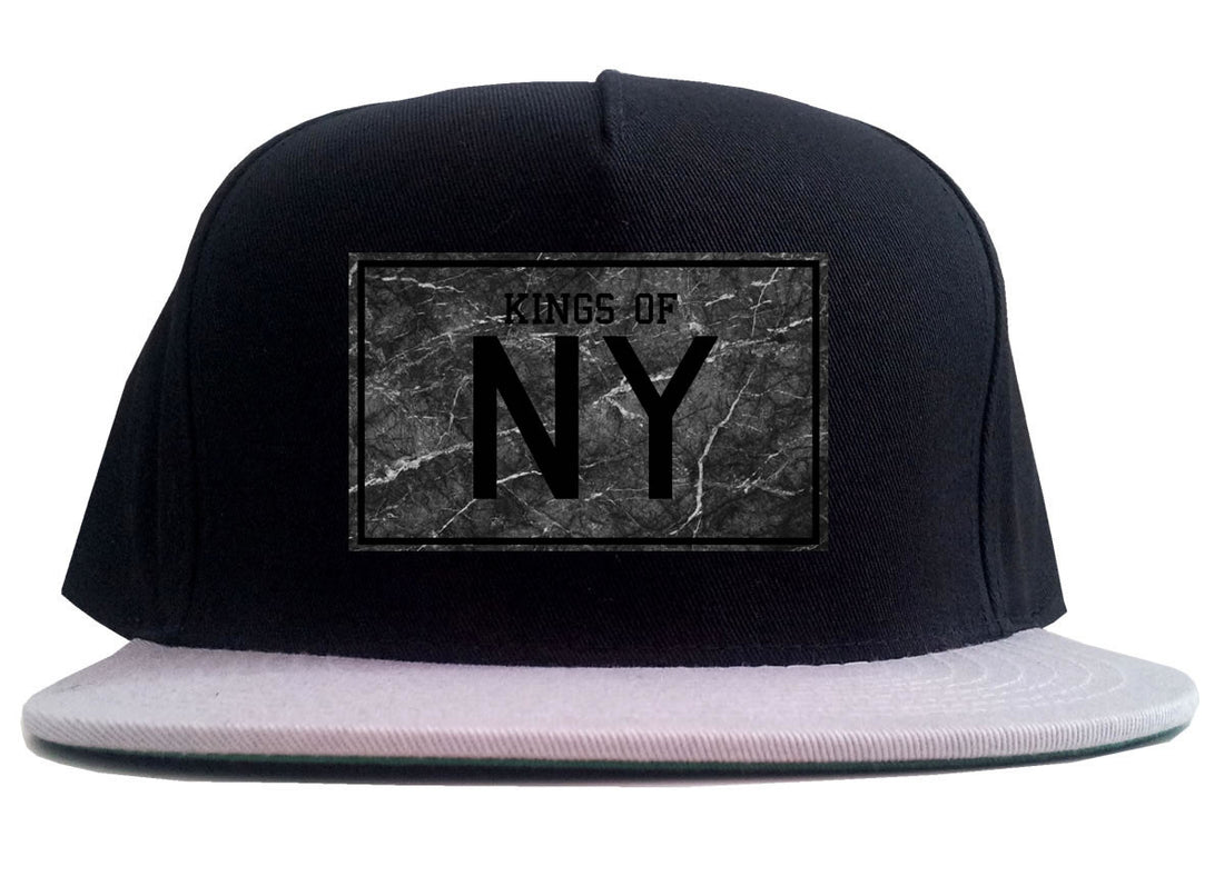 Granite NY Logo Print 2 Tone Snapback Hat in Black and Grey by Kings Of NY