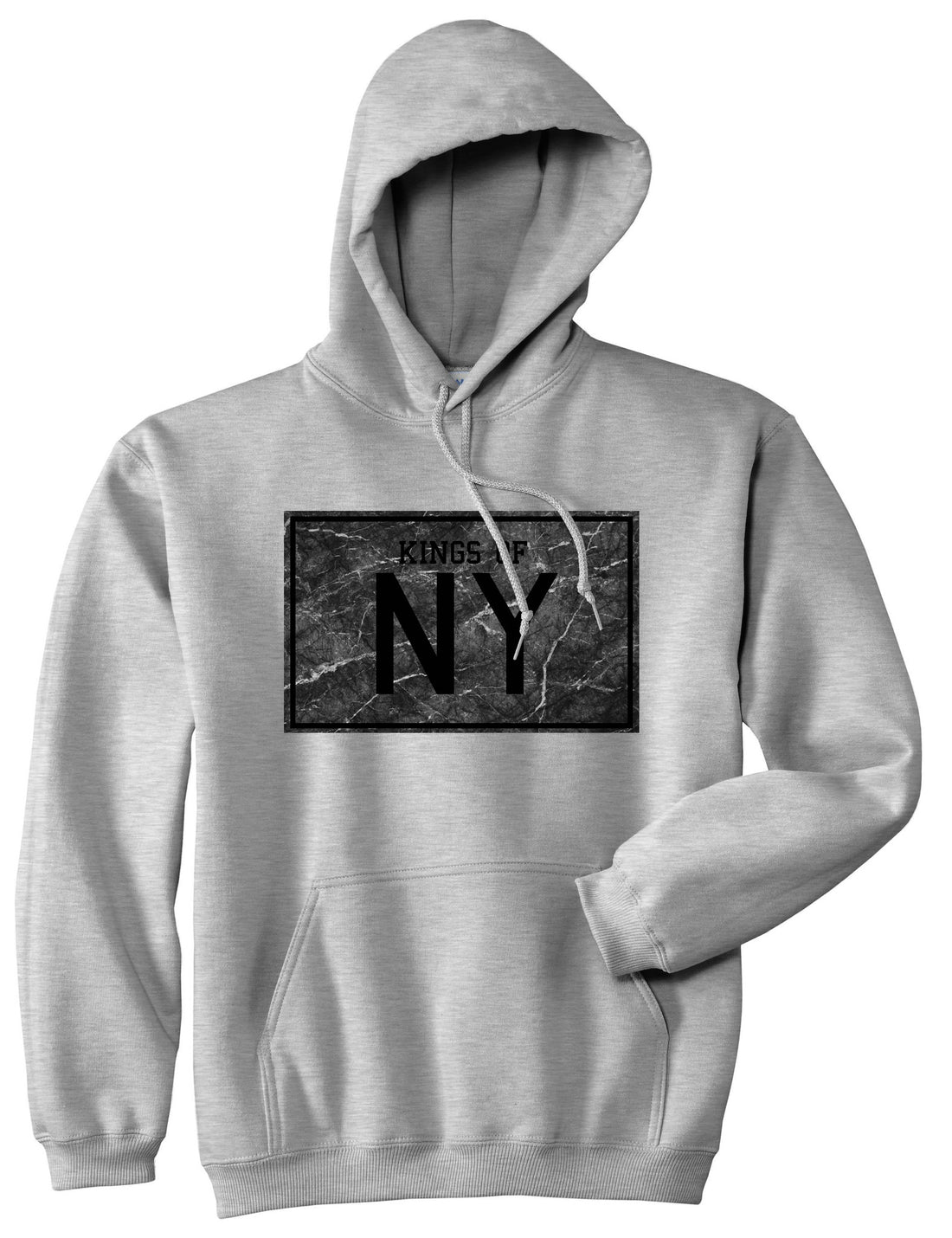 Granite NY Logo Print Pullover Hoodie Hoody in Grey by Kings Of NY