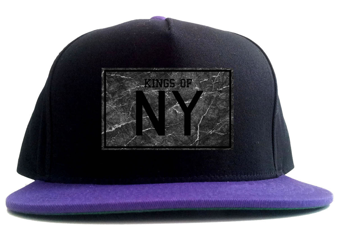 Granite NY Logo Print 2 Tone Snapback Hat in Black and Purple by Kings Of NY