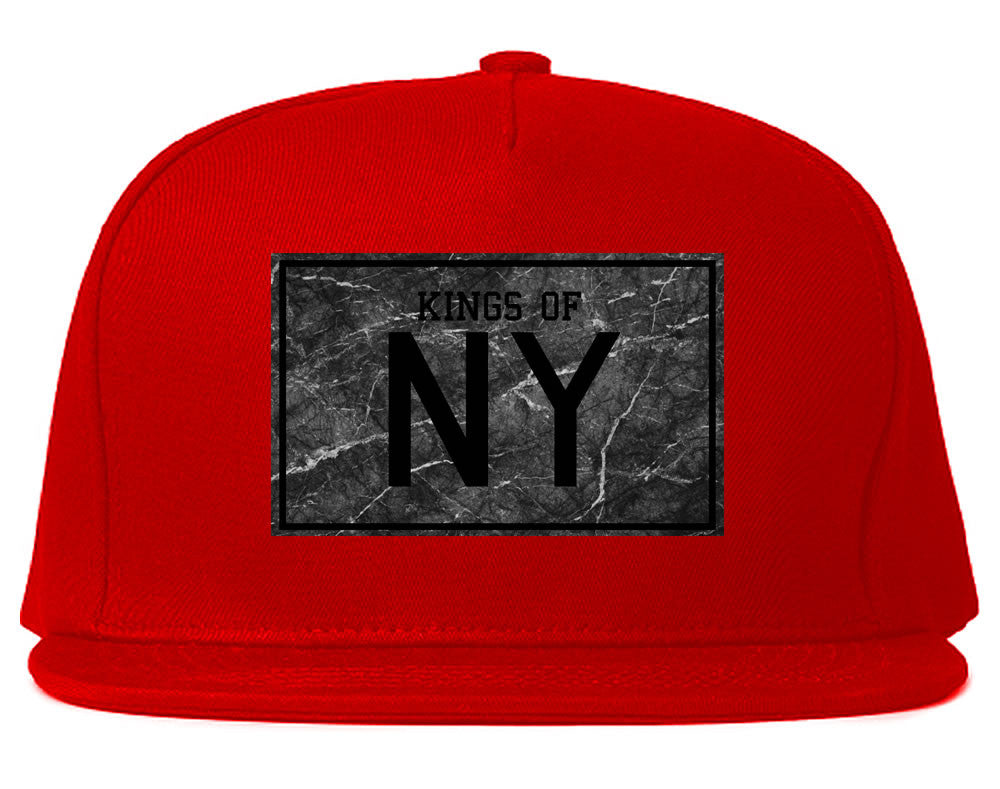 Granite NY Logo Print Snapback Hat in Red by Kings Of NY