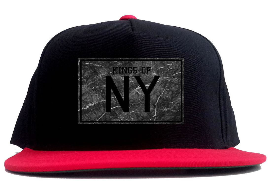 Granite NY Logo Print 2 Tone Snapback Hat in Black and Red by Kings Of NY