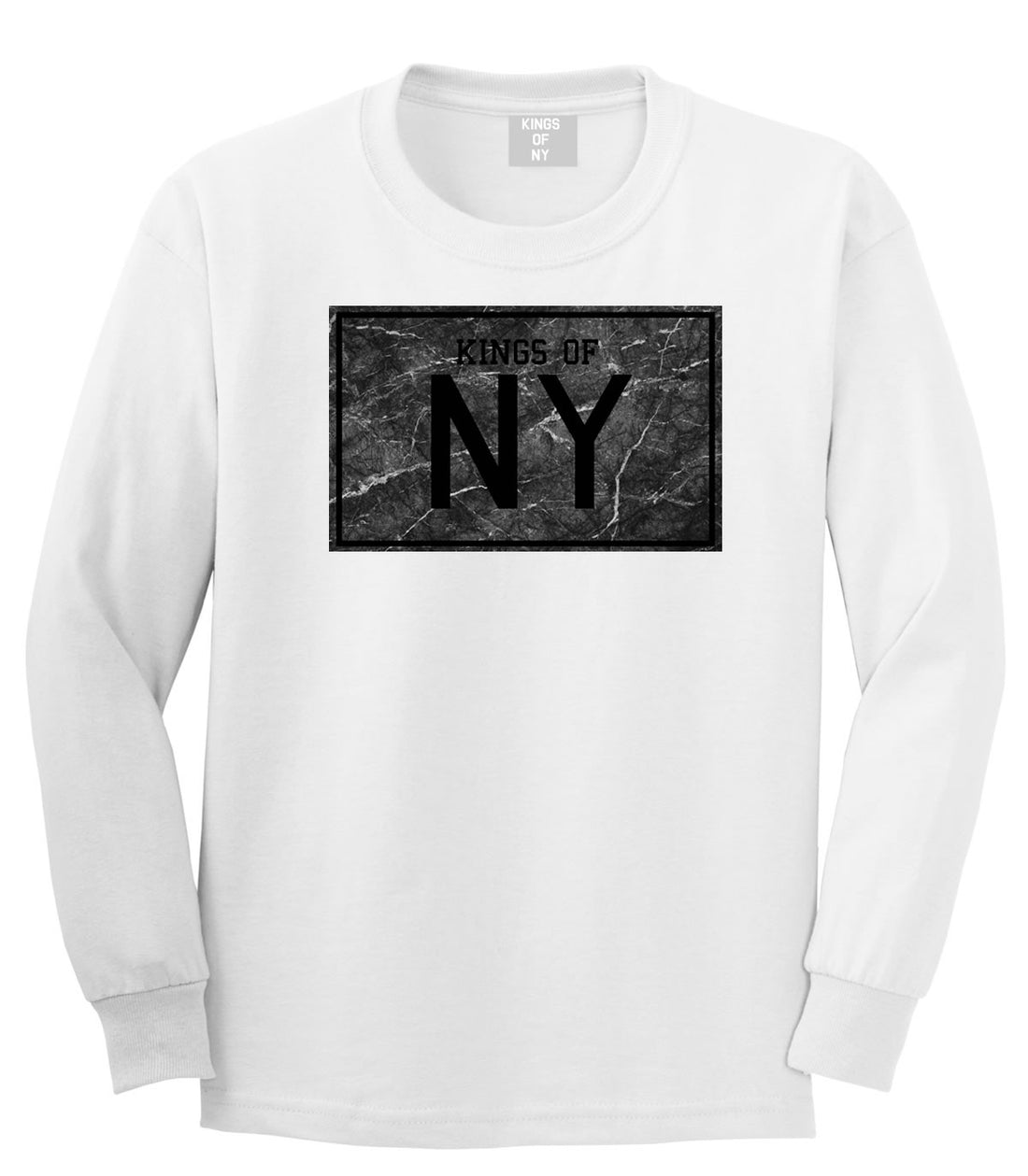 Granite NY Logo Print Long Sleeve T-Shirt in White by Kings Of NY