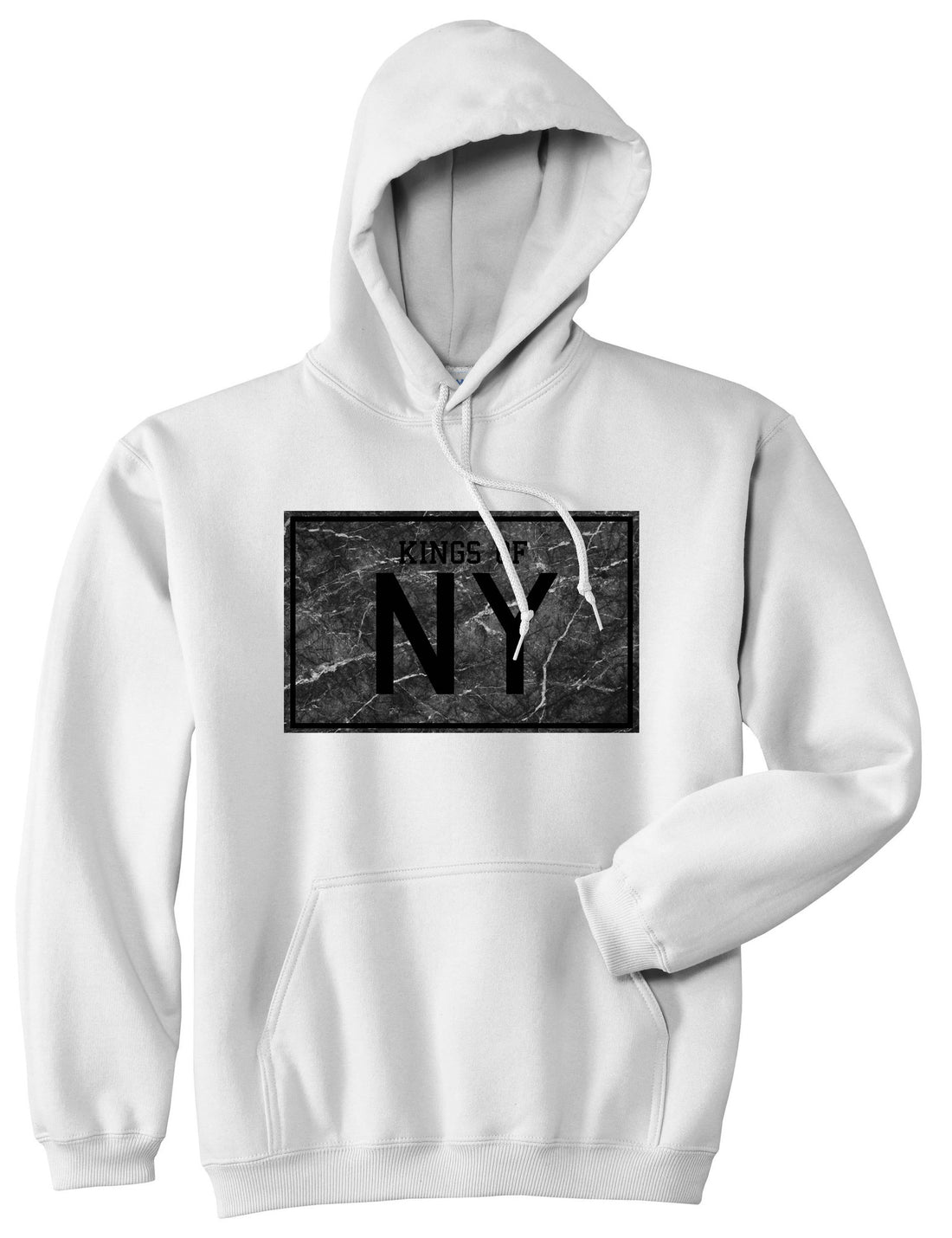 Granite NY Logo Print Pullover Hoodie Hoody in White by Kings Of NY