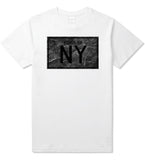 Granite NY Logo Print T-Shirt in White by Kings Of NY